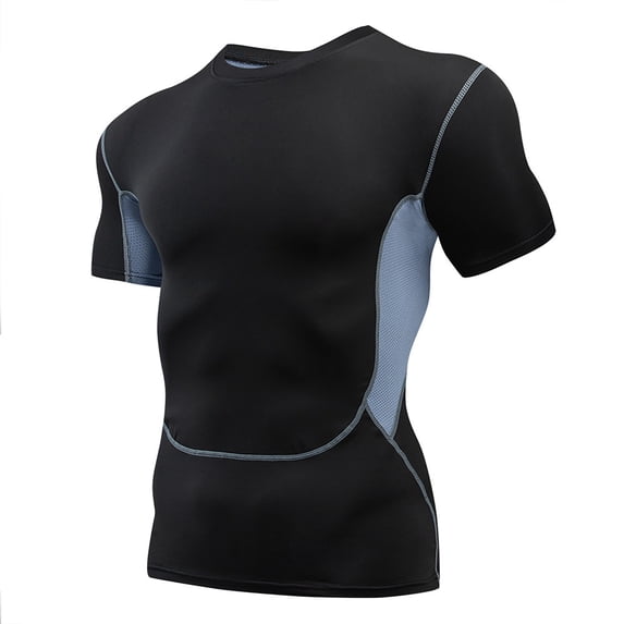 Men Compression Short Sleeve Shirt Sport Gym Training Quick Dry Tight T-shirt Lightweight Cool Dry Rashguards Compression Sports Workout T-Shirt