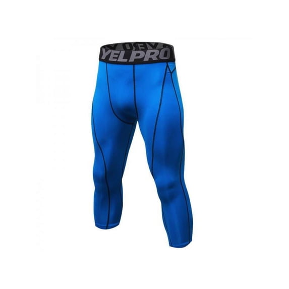 Men Compression Shorts 3/4 Cropped Pants Gym Clothes Base Layers Running Tights