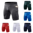 thumbnail image 1 of Men Compression Shorts Running Spandex Underwear with Pockets Workout Gym Athletic Sports Tight Shorts Nw941eg Men Shorts Mens Workout Shorts Pack Mens Wear Clothes, 1 of 4
