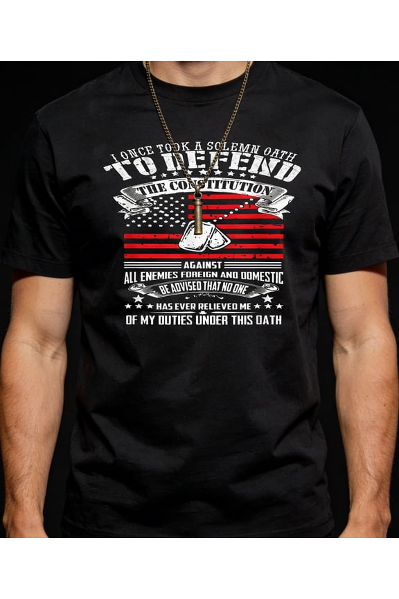 Men Constitution Inspired Printing T Shirt Tee with American Flag Design