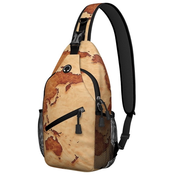 Men' Construction Vehicle Sling Backpack, Featuring Cartoon Trucks, Firefighters, and Excavators, Comfortable Crossbody Bag for Daily Use