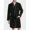 thumbnail image 1 of Men Contrast Binding Patched Detail Belted Sleep Robe, 1 of 4