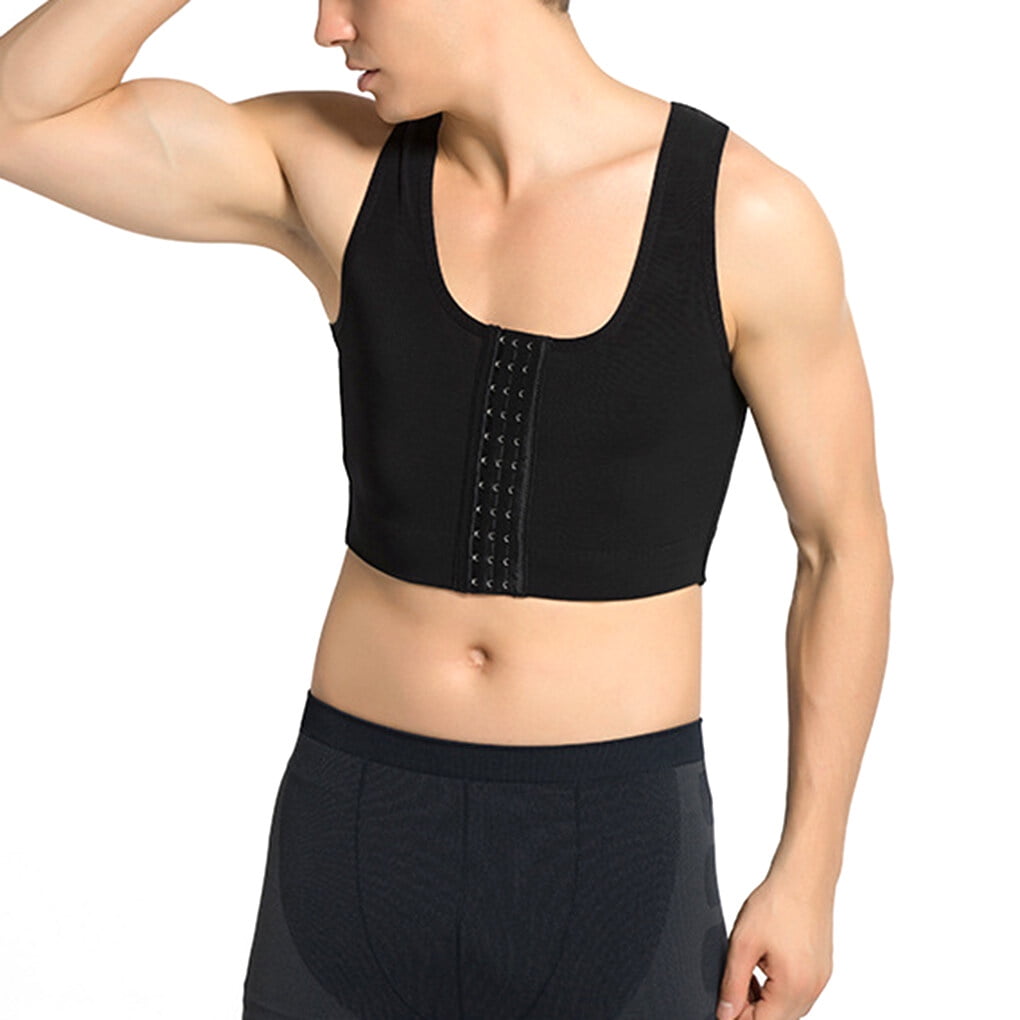 Men Control Chest Shapers Bra Posture Corrector Back Support Compression  Vest