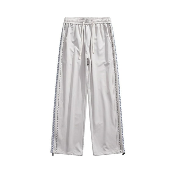 Men Cool Ice Silk Casual Pants Draping Quick Drying Pants Straight Tube Paratrooper Pants Long Pants Men Plus Size Fleece Lined Leggings Men Leggings High Waist Leggings For Boys Spring Leggings