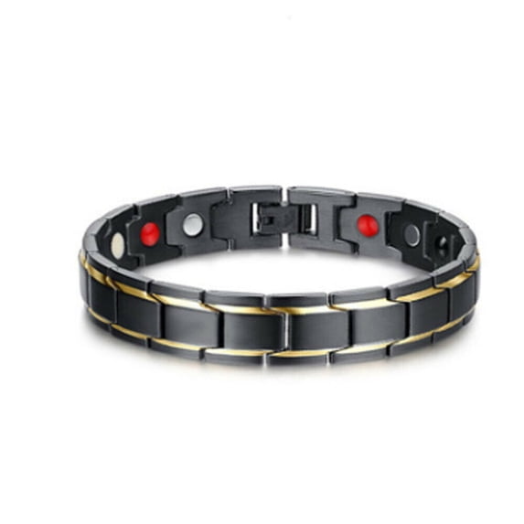 Men Copper Magnetic Bracelet Energy Therapeutic Healing Therapy Arthritis Women Black GLD