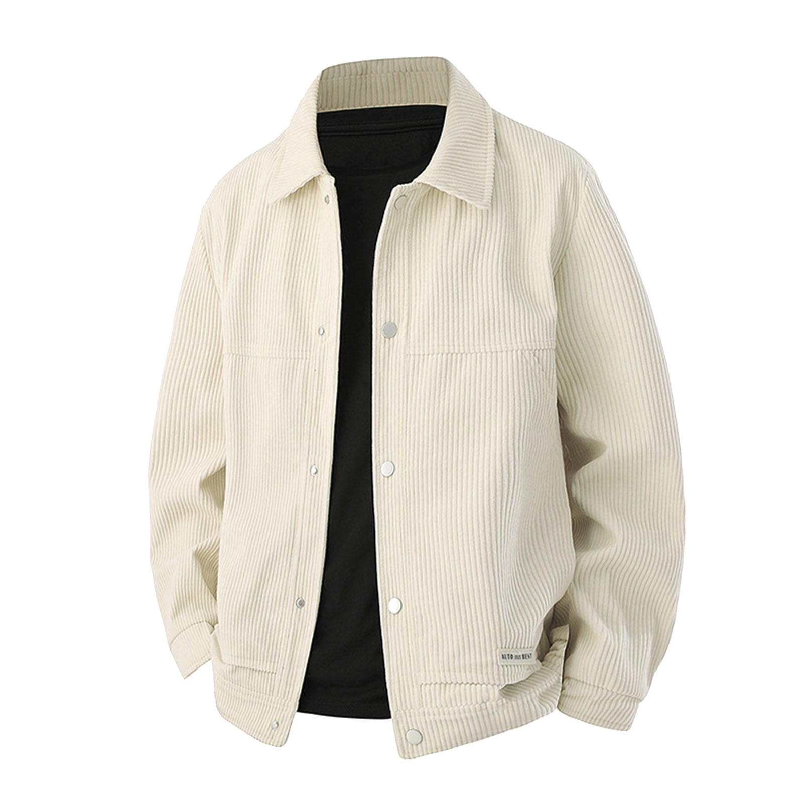 Men Corduroy Bomber Jacket Lightweight Casual Windbreaker Zip Up Coat Fashion Stylish Fall Jackets with Pocket (Beige,4X-Large)