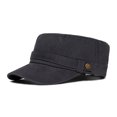 thumbnail image 1 of Men Cotton Adjustable Flat Military Hat Baseball Army Cadet Trucker Newsboy Cap, 1 of 1