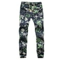 thumbnail image 1 of Men Cotton Baggy Hippie Yoga Harem Pants Funky Printed Plus Size Trousers Sports Boho Wide Leg Baggy Harem Pants with Pockets Green XXXXXL, 1 of 6