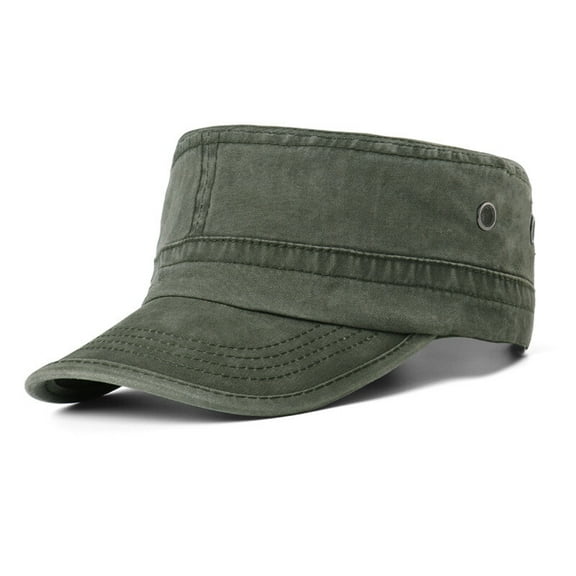 Men Cotton Baseball Flat Military Hat Army Cadet Trucker Newsboy Adjustable Cap