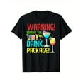 thumbnail image 1 of Men Cotton Black Tee Drink Package Graphic T-Shirt Top Cotton Relaxed Fit Fashion and Casual S-5XL, 1 of 5