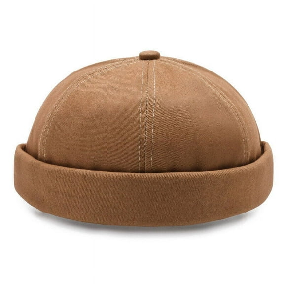 Men Cotton Brimless Docker Cap Adjustable Street Casual Lovers Visor-Less Sailor Skullcap Beanie Hat