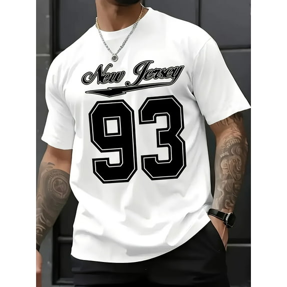 Men Cotton Crewneck T-Shirts Short Sleeve Hipster Hip Hop Longline Classic Tee Tops White L