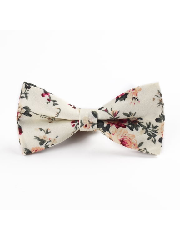 Men Cotton Flower Pre-tied Bow Tie Wedding Party Tuxedo Shirt Bowtie