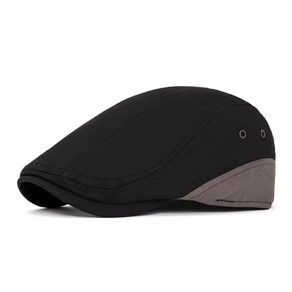 Men Cotton Newsboy Flat Hat Breathable Holes Duckbill Summer Outdoor Sun Cap