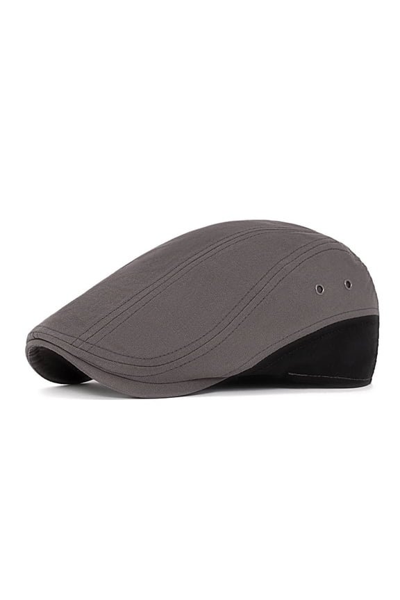 Men Cotton Newsboy Flat Hat Breathable Holes Duckbill Summer Outdoor Sun Cap