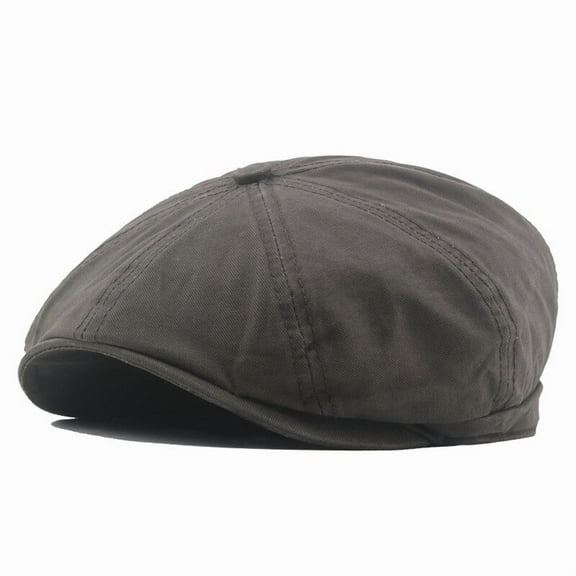 Men Cotton Octagonal Newsboy Gatsby Flat Hat Summer Sun Duckbill Ivy Peaked Cap