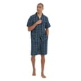 thumbnail image 1 of Men Cotton Pajama Shorts For Men Lightweight Plaid Soft Nightwear Short Sleeves PJS With Pockets, 1 of 5