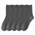 thumbnail image 1 of Men Cotton Socks 5PC Ankle Socks Winter Solid Color Comfortable Breathable Knitted Socks for Men, 1 of 5