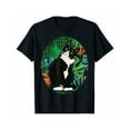 thumbnail image 1 of Men Cotton Tee Tropical Cat Graphic T-Shirt Fashion Casual Short Sleeve Round Neck Animal Lover Black S-5XL, 1 of 5