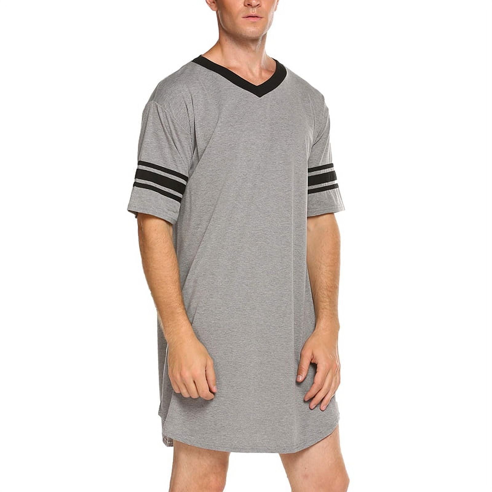 men's v neck sleep shirt