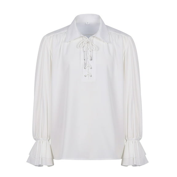 Men Court Style Halloween Long Sleeved Shirt Festival Gothic Ruffled Shirt