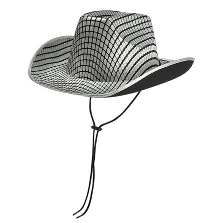 Men Cowboy Hat Classic Outdoor Fedora Hats Silver Hats Caps for Men One Size