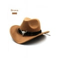 thumbnail image 1 of Dragonus Men Cowboy Hat Stetson Style Fedora Sun Summer Western Riding Wide Brim Cap, 1 of 3