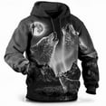 thumbnail image 1 of Men Creative Animal Print Hoodie 3D Cool Pattern Long Sleeve Hooded Pullover Fashion Street Style Oversized Tops Sweatshirt for Men Couples Gray M, 1 of 3