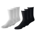 thumbnail image 1 of Men Crew Socks Shoe Size 10 to 13 in Black and White - Bulk Wholesale Packs (6, 1 of 2