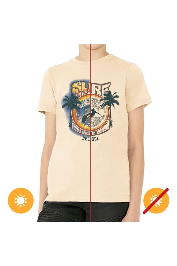 Men Crew Tee - Surf - Beige by DelSol for Men - 1 Pc T-Shirt (YXS)