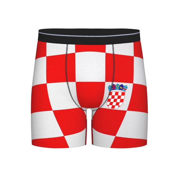 Men Croatian-Flag Pattern Boxer Briefs Novelty Boxer Shorts Underwear No Fly