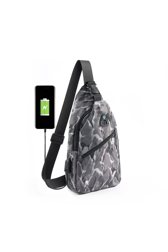 Men Crossbody Chest Backpack Messenger Shoulder Sling Bag Daypack with USB Charging for Travel