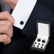 Lzvxtym Men Cufflink and Tuxedo Stud Set,Copper Cuff Link and Shirt Stud Set,Formal Accessories for Formal Dinner Business Banquet Ceremony