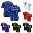 thumbnail image 1 of Men Custom Baseball Printed Name Sport Shirts For Athletic Wear Blue M, 1 of 4