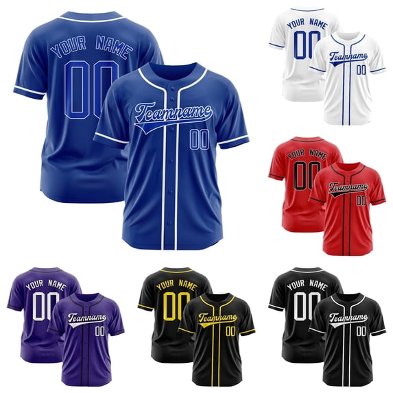 Men Custom Baseball Printed Name Sport Shirts For Athletic Wear Blue M
