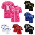thumbnail image 1 of Men Custom Baseball Printed Name Sport Shirts For Athletic Wear Pink L, 1 of 4