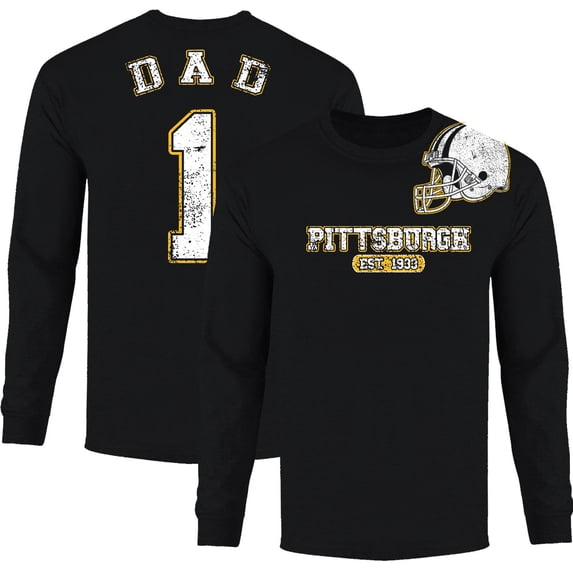 Men Dad #1 Awesome Football Helmet Long Sleeve Shirt