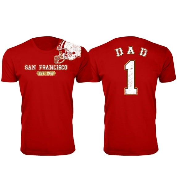 Men Dad #1 Awesome Football Helmet T-Shirt