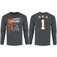 thumbnail image 1 of Men Dad #1 Vintage USA Flag Football Long Sleeve Shirt, 1 of 2