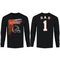thumbnail image 1 of Men Dad #1 Vintage USA Flag Football Long Sleeve Shirt, 1 of 2