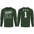 thumbnail image 1 of Men Dad #1 Vintage USA Flag Football Long Sleeve Shirt, 1 of 2