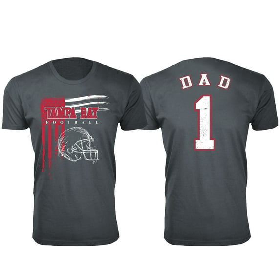 Men Dad #1 Vintage USA Flag Football T-Shirt