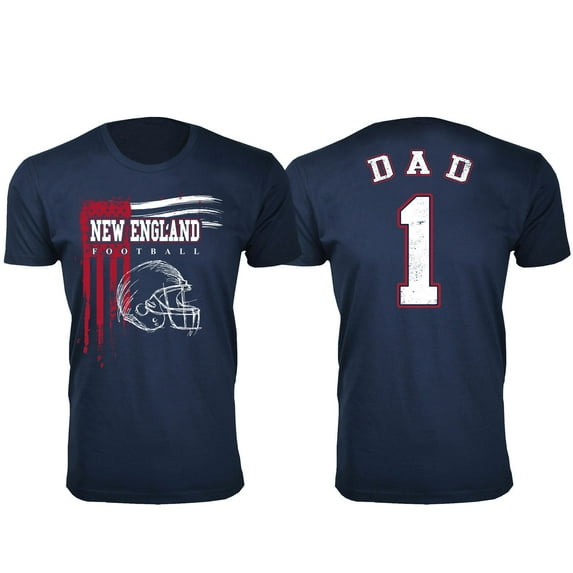 Men Dad #1 Vintage USA Flag Football T-Shirt