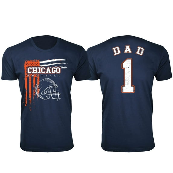 Men Dad #1 Vintage USA Flag Football T-Shirt