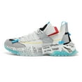 thumbnail image 1 of Men Dad Shoes Chunky Sneakers Trendy Thick Sole Walking Run Non-slip Chunky Platform Sports Athletic Footwear Zapatillas Hombre (702-WhiteBlue,41) (702-WhiteBlue,41), 1 of 6