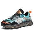 thumbnail image 1 of Men Dad Shoes Chunky Sneakers Trendy Thick Sole Walking Run Non-slip Chunky Platform Sports Athletic Footwear Zapatillas Hombre (WK8992-Moon,43) (WK8992-Moon,43), 1 of 5
