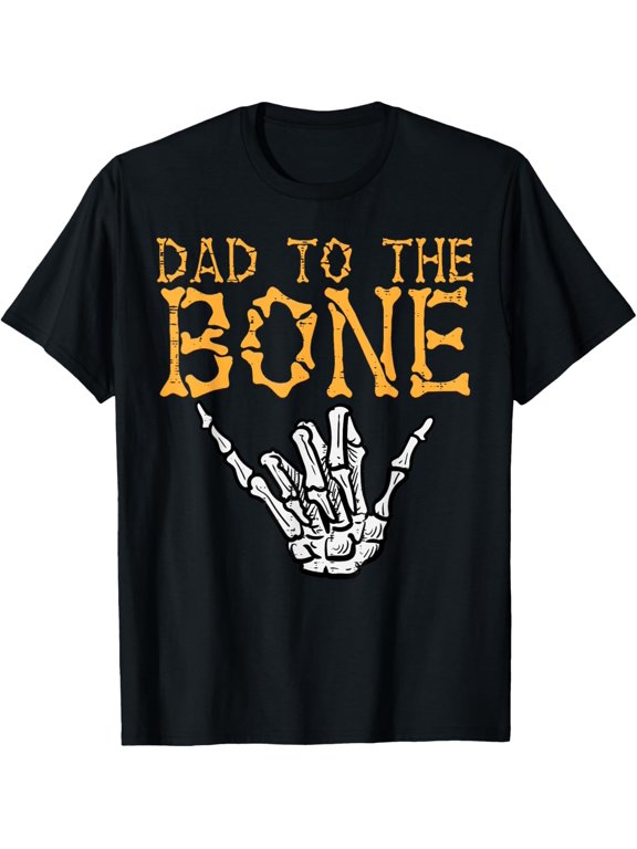 Men Dad To The Bone Hand Fun Papa Costume Halloween Holiday T-Shirt, Size S-5XL