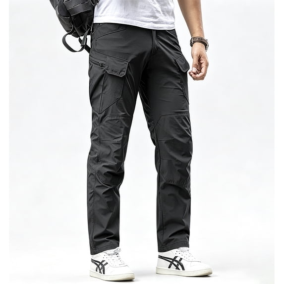 Men Daily Cargo Trousers Reinforced Light Tapered 6 Pocket Durable Outdoor Work Pants S-XXL
