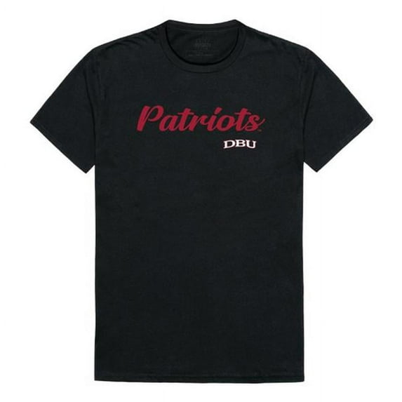 Men Dallas Baptist Patriots Script T-Shirt, Black - Medium