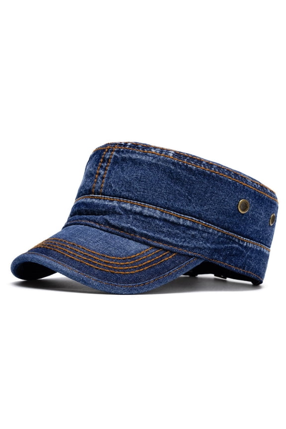 Men Denim Flat Military Hat Adjustable Army Cadet Baseball Trucker Newsboy Cap